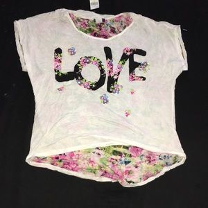 Floral lace back shirt